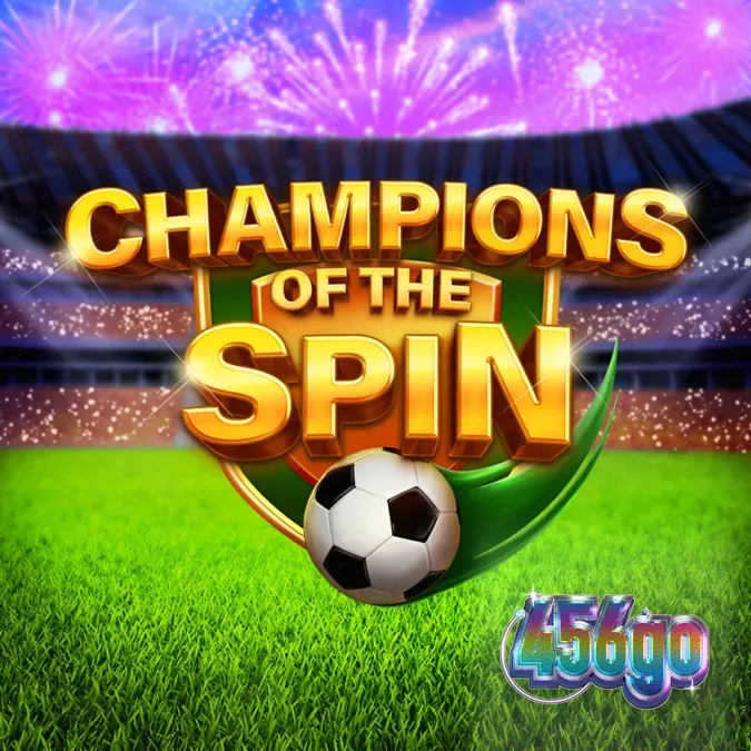 Interface do jogo de slot Champions of the Spin com tema de futebol